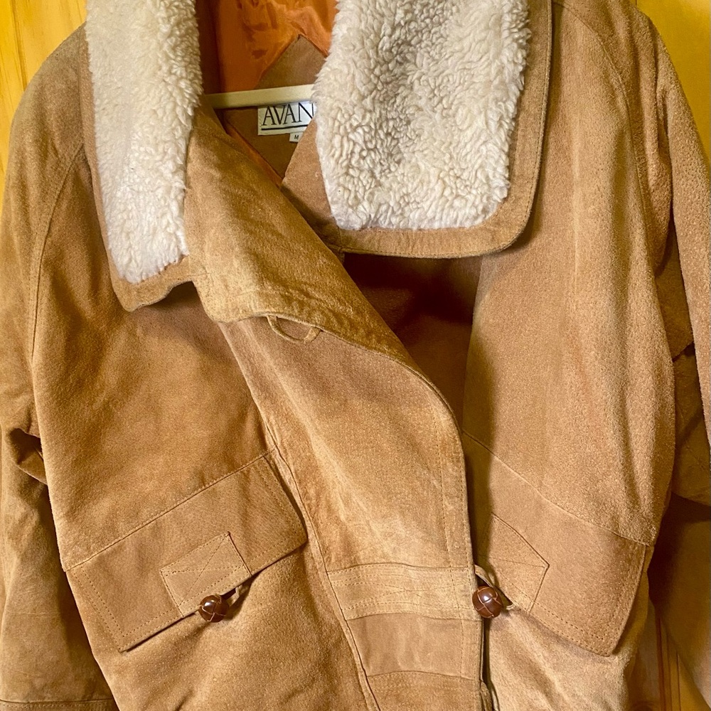 Avanti Women's Brown Teddy Jacket with Shearling Collar